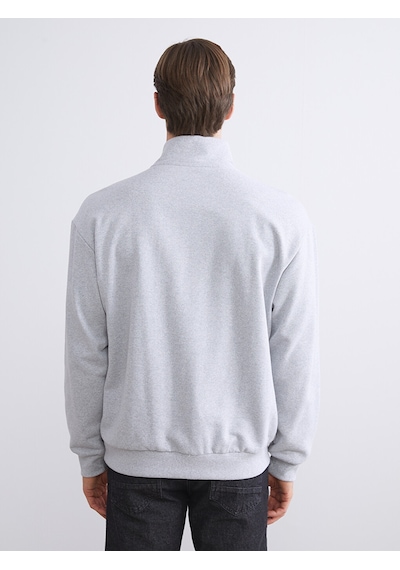 LC Waikiki Lc Waıkıkı Gri Fermuarlı Dik Yaka Uzun Kollu Erkek Sweatshirt
