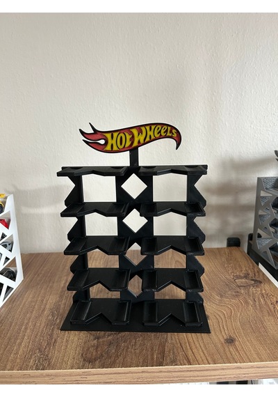 Hot Wheels Uyumlu 10 Araçlık Stand 1/64 Siyah Renki Logolu