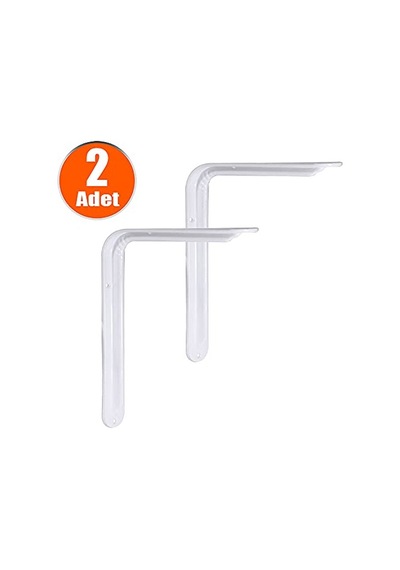 Altı Ayak Raf Tutucu L Demir 16.5 X 23 Cm Beyaz Montaj Aparatı 2 Adet Çok Renkli
