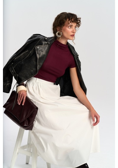 Mai Collection Mai Studios Co. Anvers Boğazlı Bordo Crop Bordo