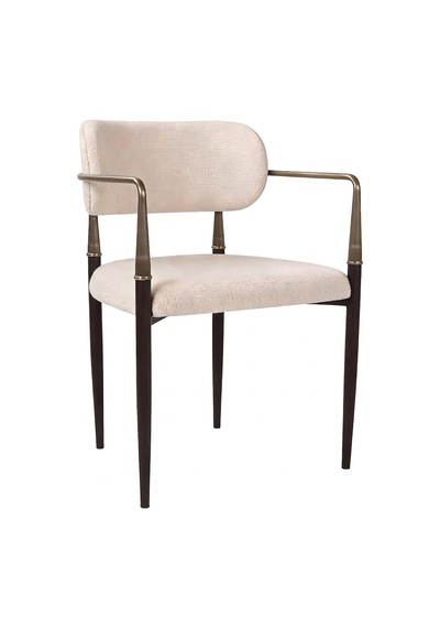 Elegance Kolçaklı Metal Mutfak Sandalyesi Siyah - Krem