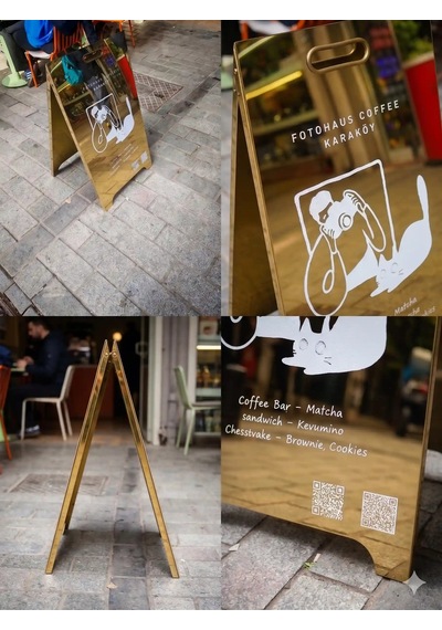 Gold Ayna Kaldırım Panosu A Pano 50x70 Cm