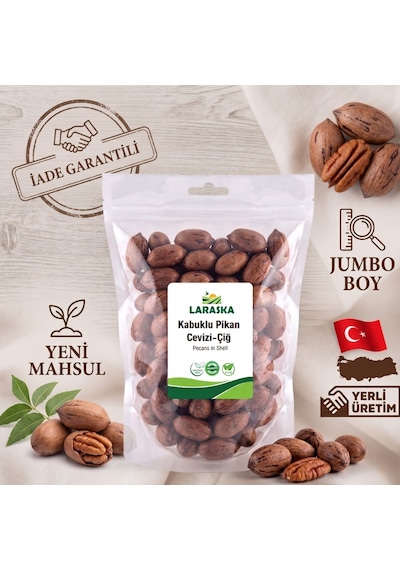 Kabuklu Pikan Cevizi Çiğ 1kg Katkı Maddesiz Yerli Jumbo - Pecans İn Shell Aile Boyu Avantajlı Paket 1 KG