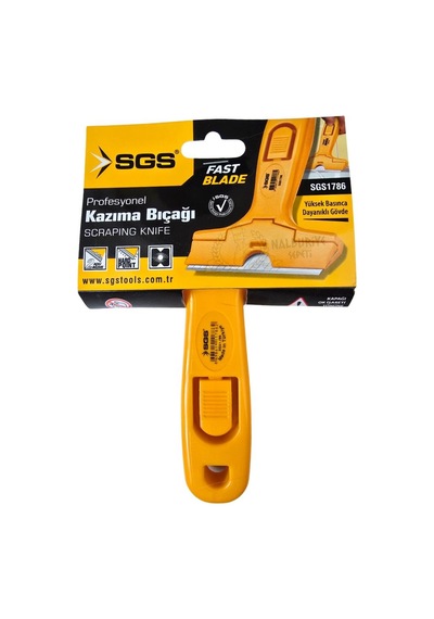 Sgs Profesyonel Saplı Cam Kazıma Bıçağı 2 Açılı 10 Cm.