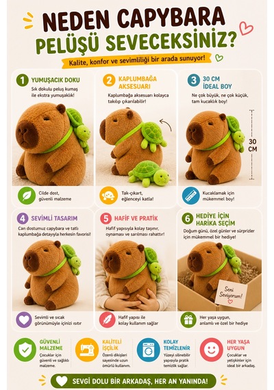 30 Cm Koyu Kahverengi Sırt Çantalı Capybara Peluş Oyuncak Yumuşak Dolgu Sevimli Maskot