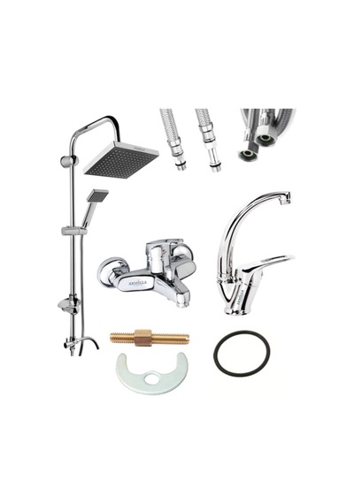 Armilla 3 Lü Set Yağmurlama Tepe Robotduş Seti - Banyo - Banyo Lavabo Musluğu Çeşmesi Bataryası Diğer