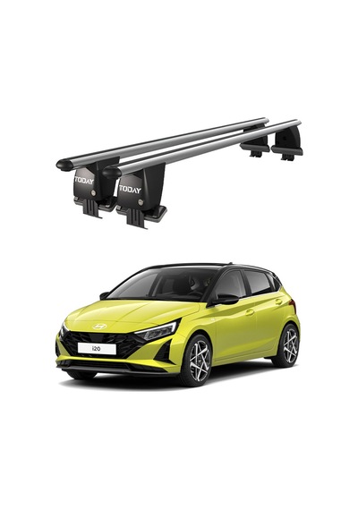 Royal Hyundai İ20 2020 Ve Sonrası Uyumlu Gri Kilitli Ara Atkı Port Bagaj Tavan Barı