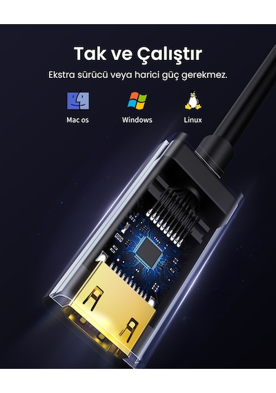 Ugreen Display Port To Hdmı 4k Dönüştürücü Adaptör, 40363