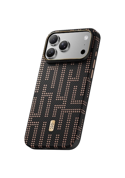 Apple iPhone Uyumlu 18 Pro Kılıf M-safe Şarj Özellikli Raptic Aramid Dual Ultra Grid Serisi Karbon Kapak Siyah
