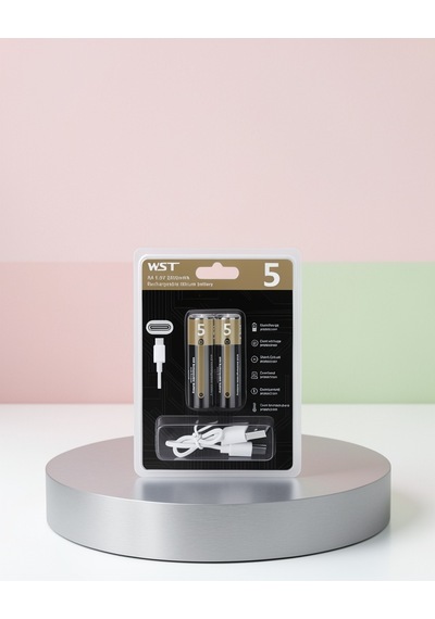 Aa Usb Type-c Pil 1.5v Sabit Voltaj 1000+ Döngü Tekrar Şarj Edilebilir