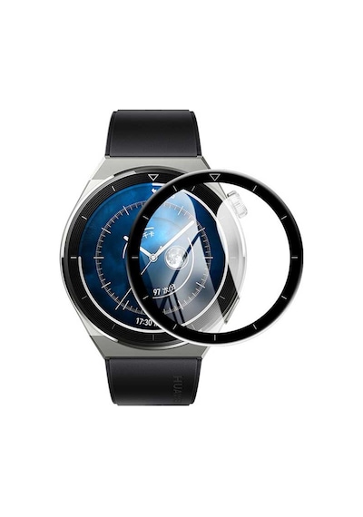 Microcase Huawei Watch GT3 Pro 46 MM Tam Kaplama 3D Pet Ekran Koruyucu ZR Siyah