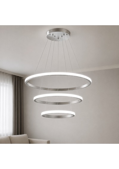 Rizon 3 Lü Led Sarkıt Avize Beyaz Işık Gri