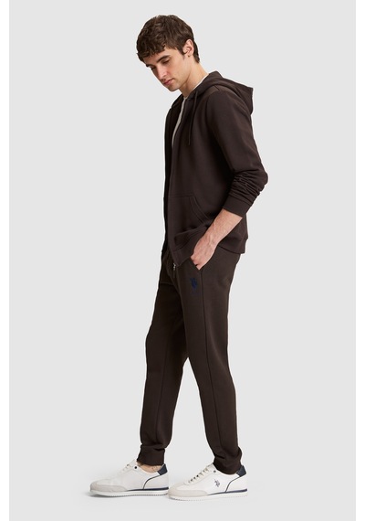 U.S. Polo Assn. Erkek Koyu Kahverengi Slim Fit Paçası Lastikli Eşofman Altı 50329410-vr084