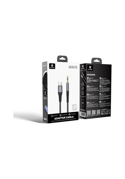 Lenyes Ax134 Type-c To 3.5mm Aux Audio Ses Kablosu Siyah