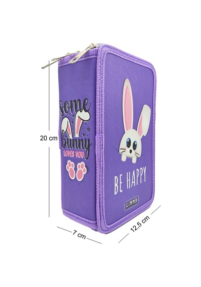 Xl Jumbo Model Sevimli Tavşan Kalem Kutusu Organizer Kalemkutu 3 Bölmeli Kalemlik Mor Mor