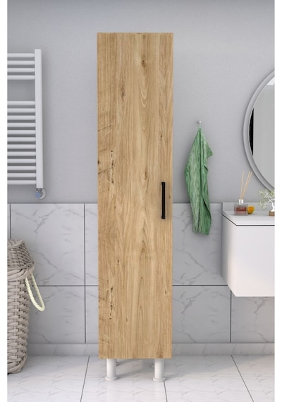5 Raflı Banyo Boy Dolabı Beyaz Çam Atlantik Çam - Beyaz