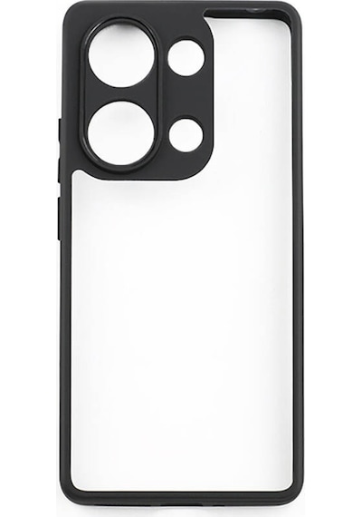 Xiaomi Redmi Note 13 Pro 4g Kılıf Kamera Korumalı Şeffaf Arka Yüzey Zore New Roll Kapak Siyah