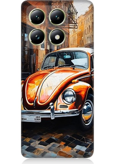 Xiaomi 14t Pro Uyumlu Retro Sokakta Vosvos Desenli Silikon Kılıf Çok Renkli