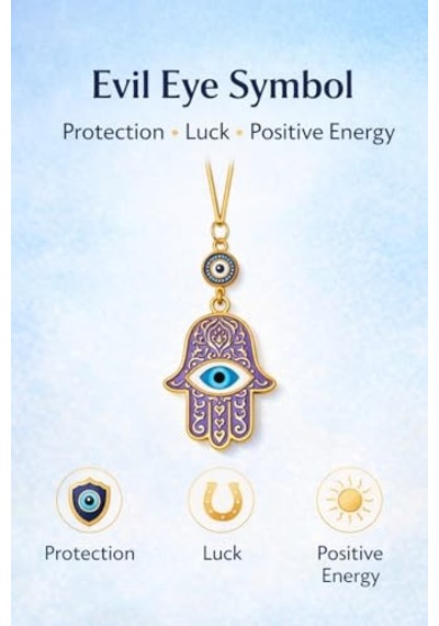 Hamsa El Nazarlık Araba Dikiz Aynası Süsü Nazar Boncuklu Araç Aksesuarı, Araba İçin Dekoratif Nazar Charm, Şans Ve Koruma Sembolü Araba Süsü Açık Gri