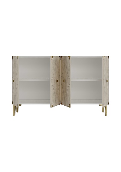 Ka1297btg Alfa Konsol Ve Tv Sehpası Beyaz-traverten-gold 120cm