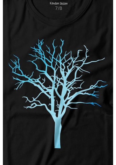 Kendim Seçtim Nature Hayat Ağacı Kuru Ağaç Silüeti Baskılı Tişört Çocuk T-shirt 001