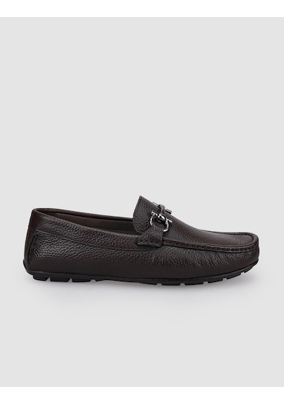 Cabani %100 Hakiki Deri Kahverengi Tokalı Erkek Loafer Kahverengi