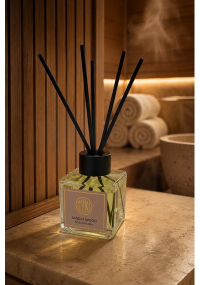 Premium Çubuklu Oda Kokusu 100 Ml Cam Şişe Reed Diffuser Sandal Ağacı