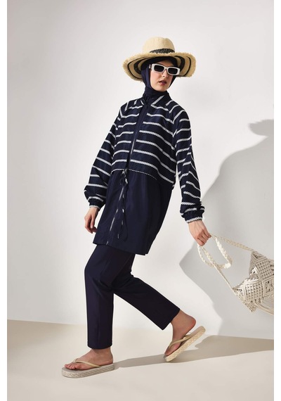 Defacto Regular Fıt Çiçekli 5li Burkini Mayo G7443ax26hsnv31 Lacivert-nv31