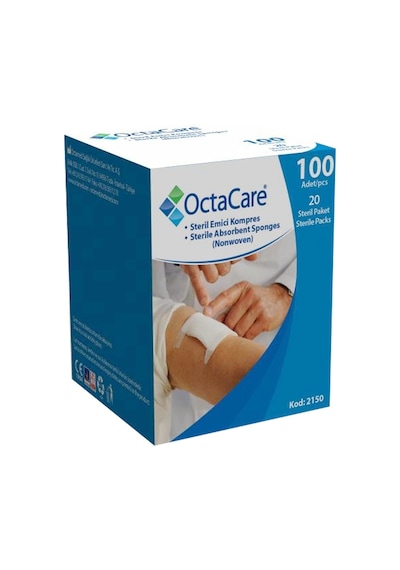 Octacare Steril Gaz Kompres Gazlı Bez Spanç 7.5 x 7.5 CM 500 Adet
