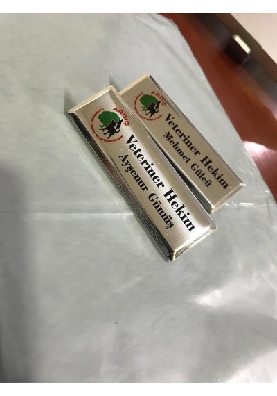 Kişiye Firmaya Özel Dikdörtgen Yaka Isimlik 5 Adet Premium