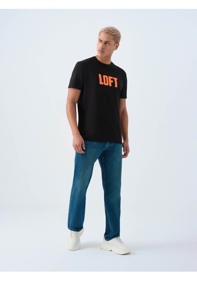 Loft Siyah - Oranj Erkek T-shirt Lf2038541 Siyah - Oranj