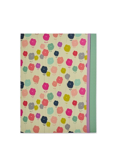 19x25 Ciltli Modern Floral - Pastel Stems Çok Renkli