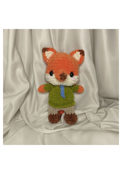 El Yapımı Nick Peluş Oyuncak / Zootopia Amigurumi Seti 0211 - Turuncu