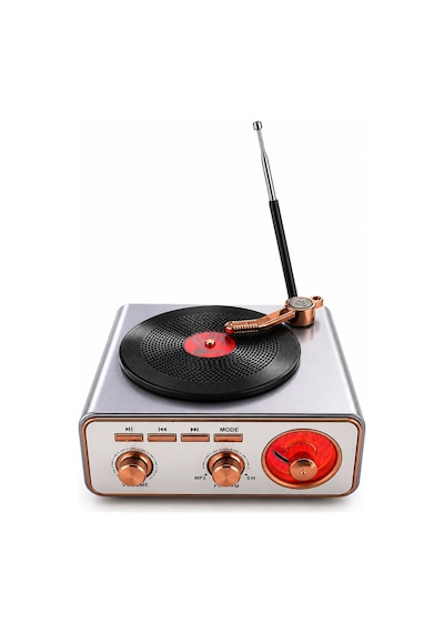 Meier Md-1217bt Gri Nostaljik Görünümlü Bluetooth Hoparlör Ve 3 Bantlı Şarjlı Radyo