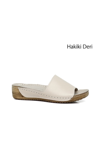 Gönderi(R) Gönderi R Kadın Krem Dolgu Taban Hakiki Deri Terlik Dyza69842285 Krem