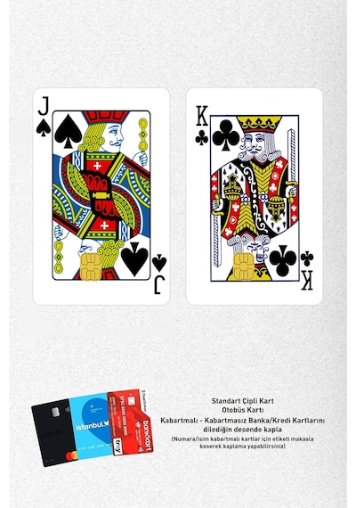 İskambil Kâğıdı Jack Maça Ve Sinek Papazı Kredi Kartı Kaplama & Sticker Standart
