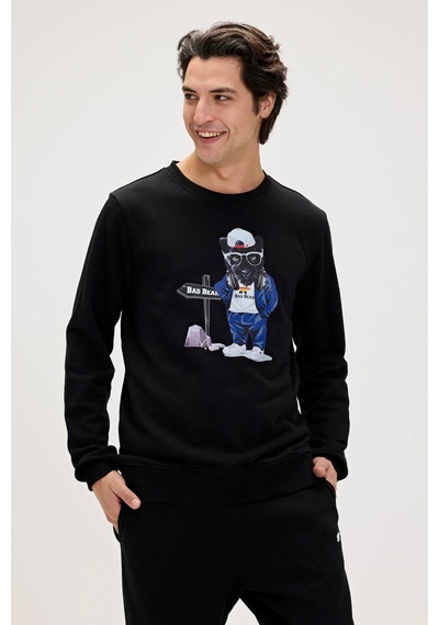 Bad Bear Panther Siyah Erkek Sweatshirt