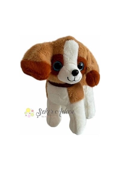 Sevimli Ayakta Duran Havlayan Peluş Köpek 20 Cm Sesli Kahverengi Köpek Kahverengi