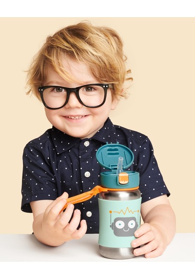Skip Hop Zoo Pipetli Paslanmaz Çelik Suluk 350 Ml Robot Robot