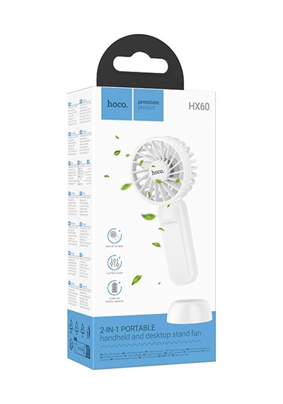 Hoco. Hx60 Nimble El Tipi Ve Masaüstü Soğutucu Fan - Beyaz