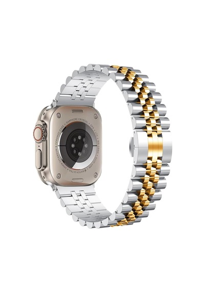 Apple Watch Seri 2 3 4 5 6 7 8 10 Se Ultra Uyumlu 42 44 45 46 49mm Uyumlu Paslanmaz Çelik Rolex Kordon