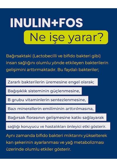 Aprivex Inulin + Fos Prebiyotik Lif Takviyesi 30 Günlük Saşe