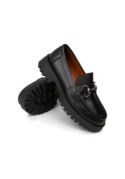 Deery Kadın Hakiki Deri Siyah Tokalı Loafer - 02037zsyhe01