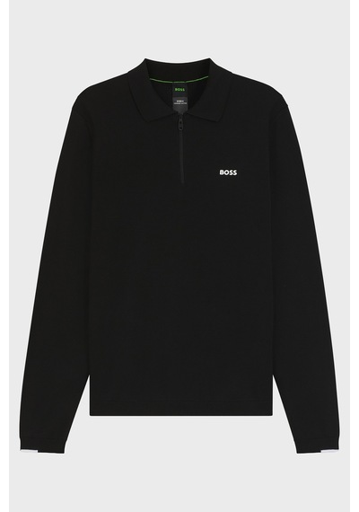 Boss Erkek Polo Yaka Kazak 50551688 001 Siyah Siyah