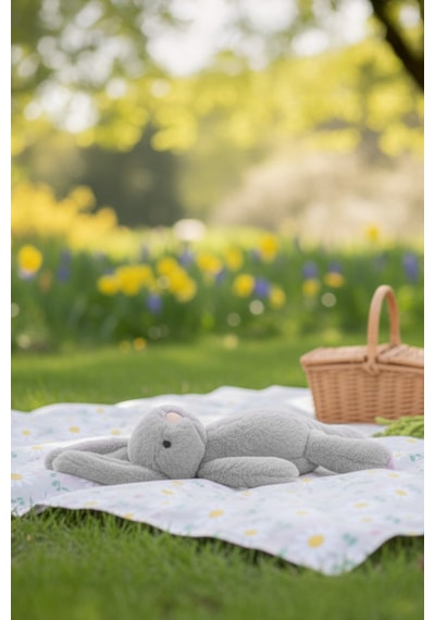 Yumuşacık Peluş Tavşan Hediyelik Bebek Uyku Ve Oyun Arkadaşı 45 Cm Oyuncak Gri