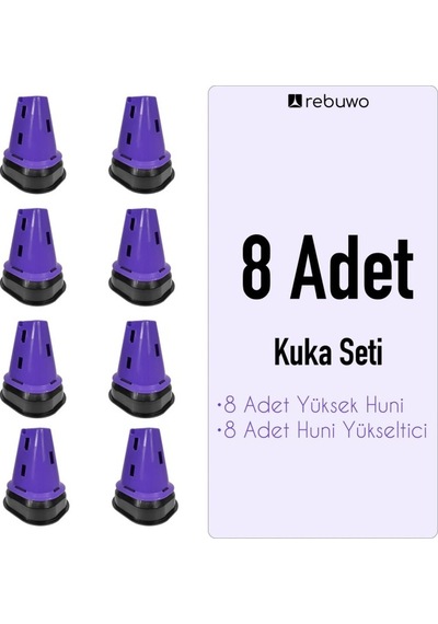 Rebuwo 8 Adet Modüler Kuka Seti Mor