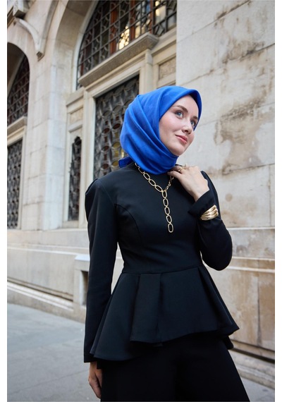 Silk Home Monogram Pamuk İpek Eşarp 130001-06 Saks mavi