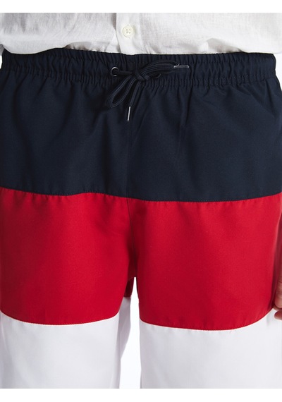 Lcw Swımwear Lacivert Kısa Boy Renk Bloklu Erkek Deniz Şortu