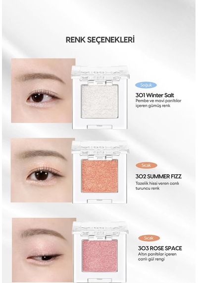 Kalıcı, Topaklanma Yapmayan, Simli Tekli Far Modern Shadow Glitter 308 Twinverse 308 Twinverse Diğer