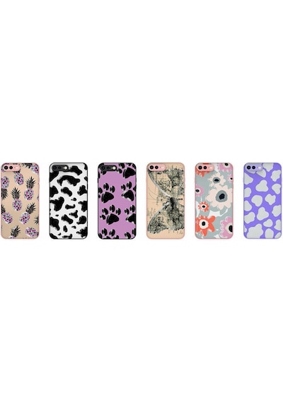 Goocamp Apple iPhone Uyumlu 7 Plus Kılıf Desenli Kamera Korumalı Parlak Nora Kapak - No5 NO5
